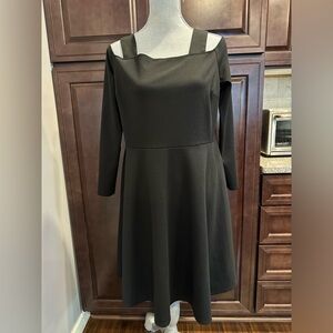 Mossimo Black Dress with Cold Shoulder Long-Sleeve size large